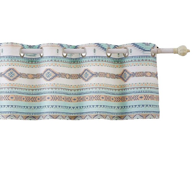 Phoenix Window Valance 84in X 16in 1in Turquoise By Barefoot Bungalow