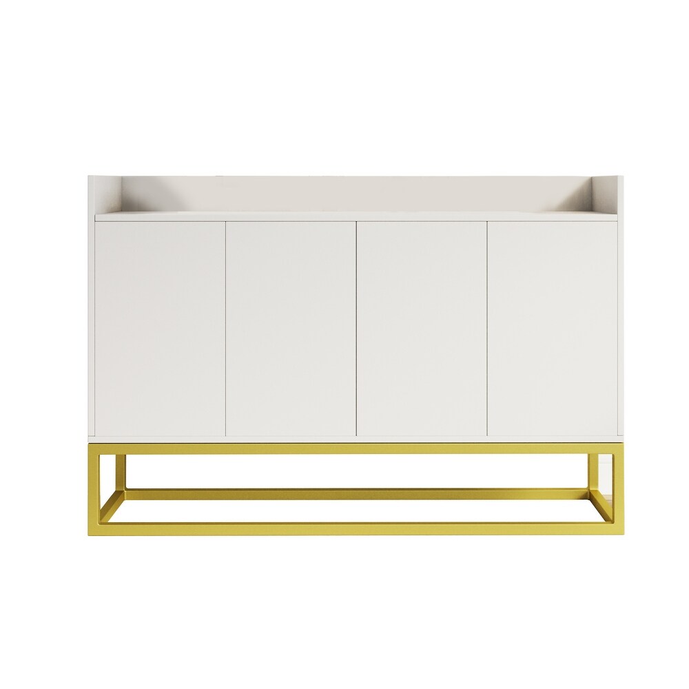 Storage Cabinet with Square Metal Legs and Particle Board Material