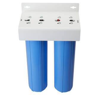 OmniFilter Whole Home 2-Stage 20 in. Heavy-Duty Water Filtration System with Pressure Relief in BlackBlue WHH-20BB-2SG-1