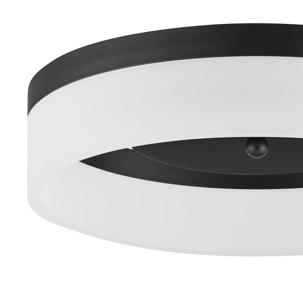 Home Decorators Collection 13.80 in. Black LED Flush Mount 20747-007