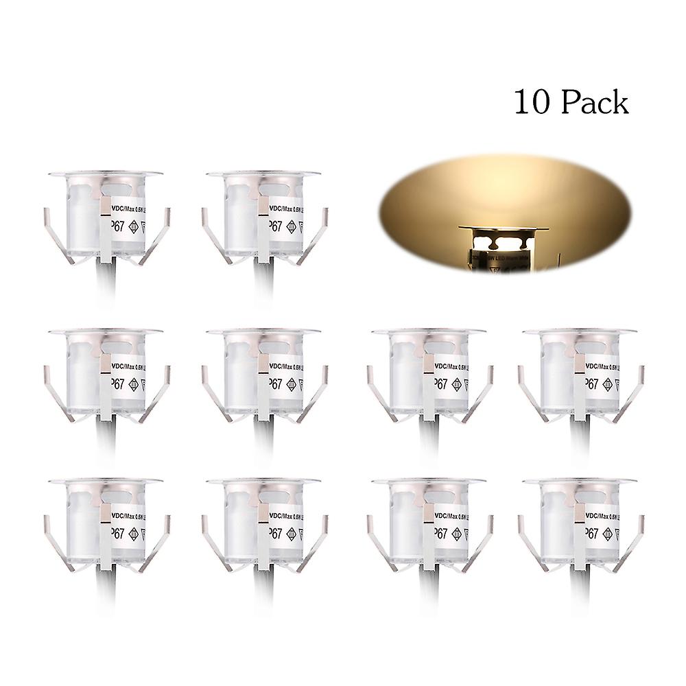 10pcs 32mm Led Deck Lights 0.6w 500lm Smd2835 Small Recessed In-ground Underground Ip67 Waterresistance Outdoor Landscape Garden Yard Patio Pathway Fl