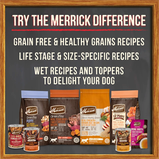 Merrick Grain Free Real Bison， Beef and Sweet Potato Recipe Dry Dog Food， 10 lbs.