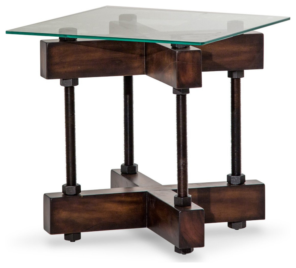 Aico Amini Killington Rectangular 3 PC Cocktail  amp2 End Table Set in Brown   Industrial   Coffee Table Sets   by AMOC  Houzz