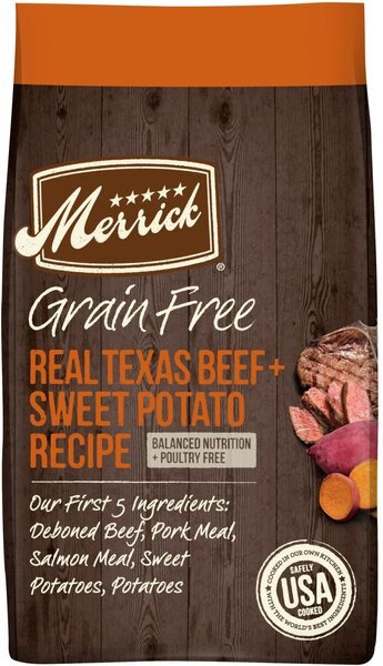 Merrick Real Texas Beef + Sweet Potato Recipe Grain-Free Chicken-Free Adult Dry Dog Food