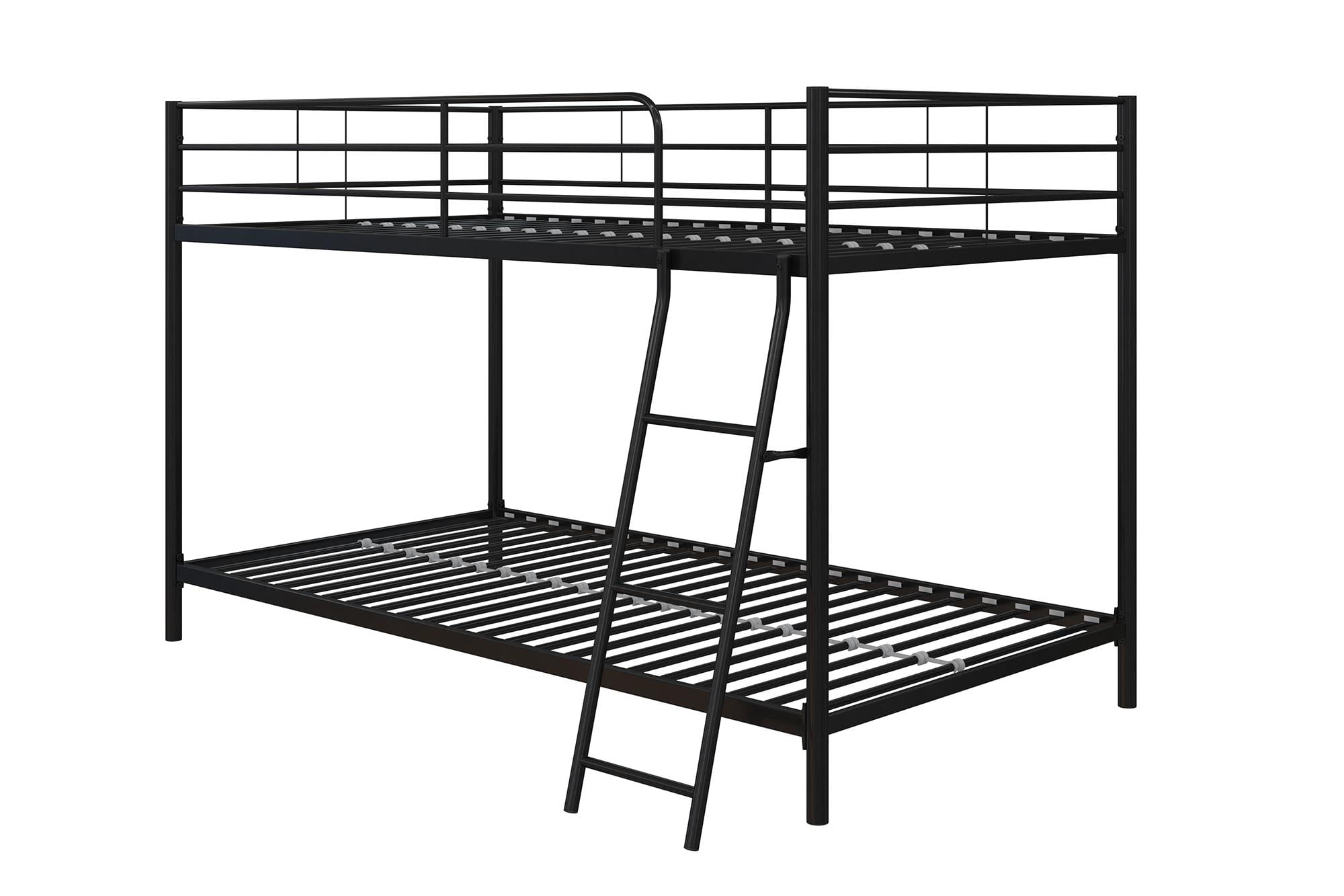 Mainstays Small Space Junior Twin over Twin Metal Bunk Bed, Black