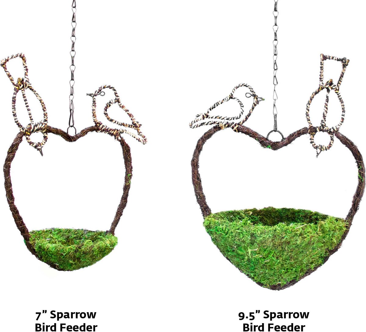 Galapagos Woven Bird Feeder， Sparrow， Fresh Green