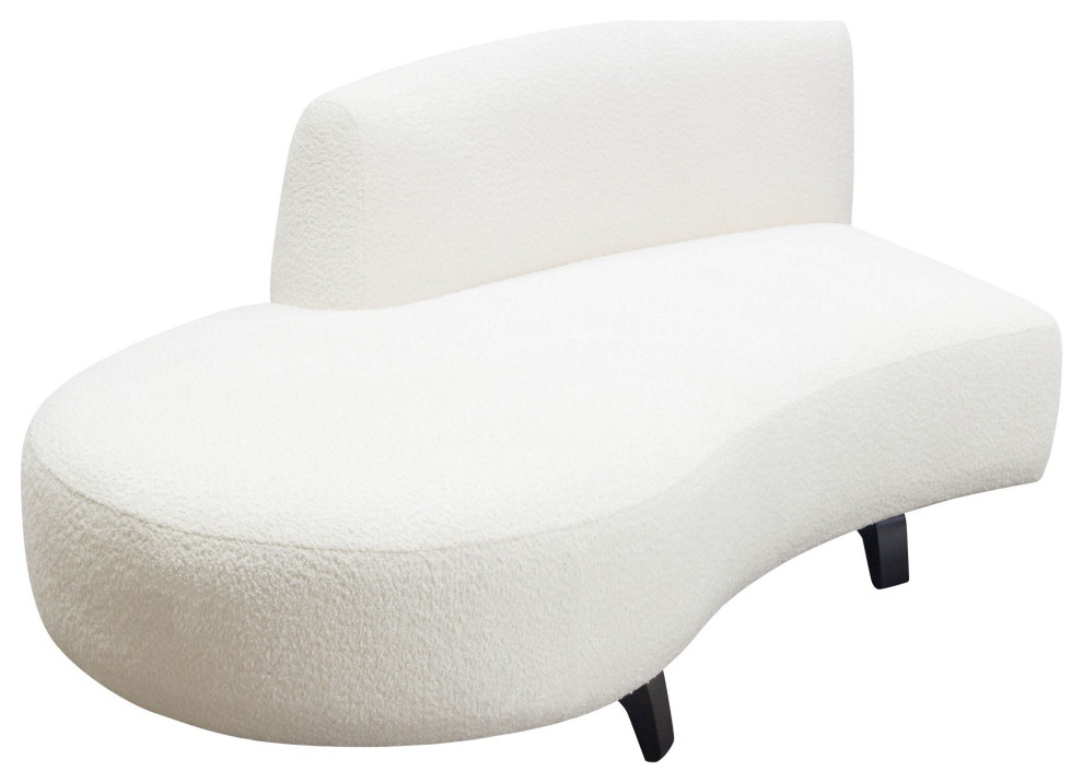 Vesper Curved Armless Left Chaise  White   Transitional   Indoor Chaise Lounge Chairs   by AMOC  Houzz