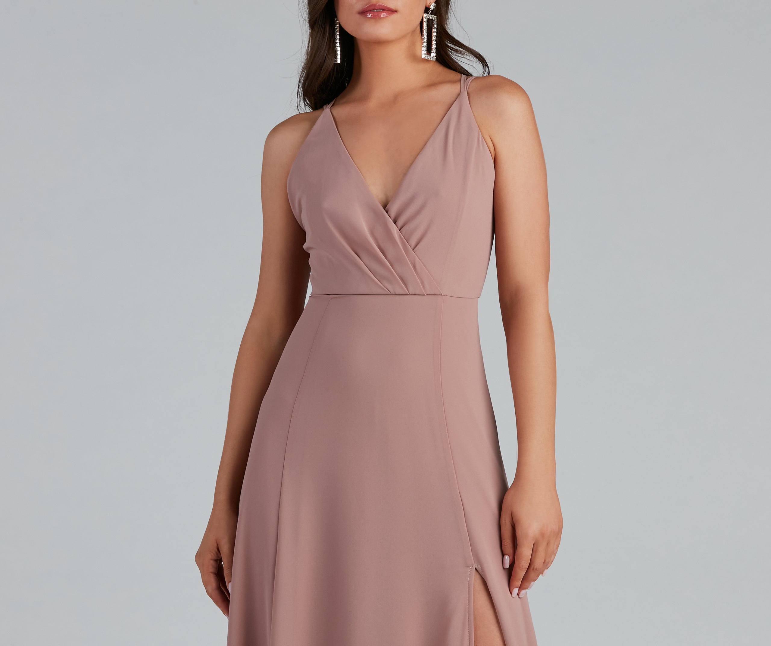 Shaylee Chiffon A-Line Slit Formal Dress