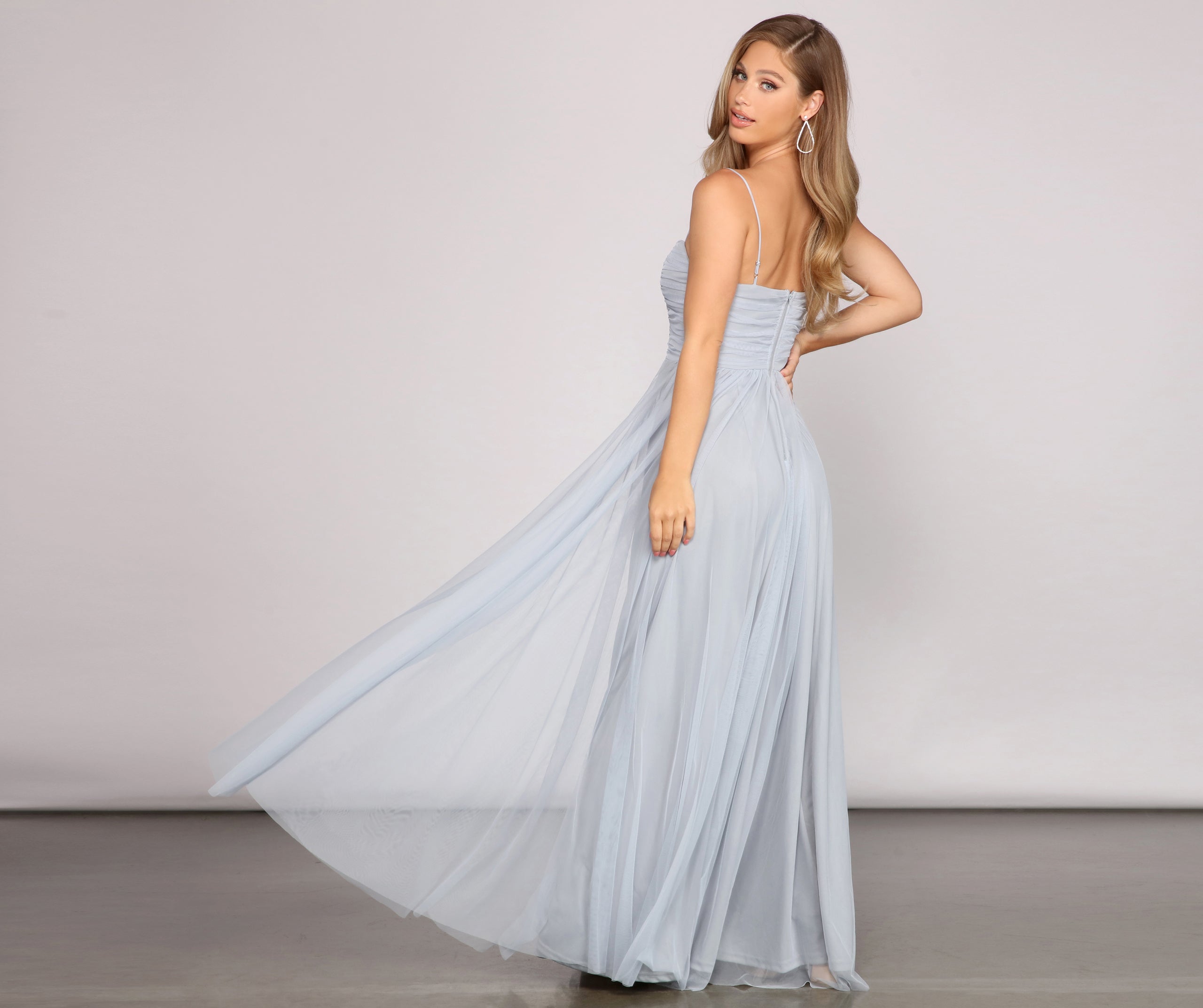 Aviva Formal A-Line High Slit Dress