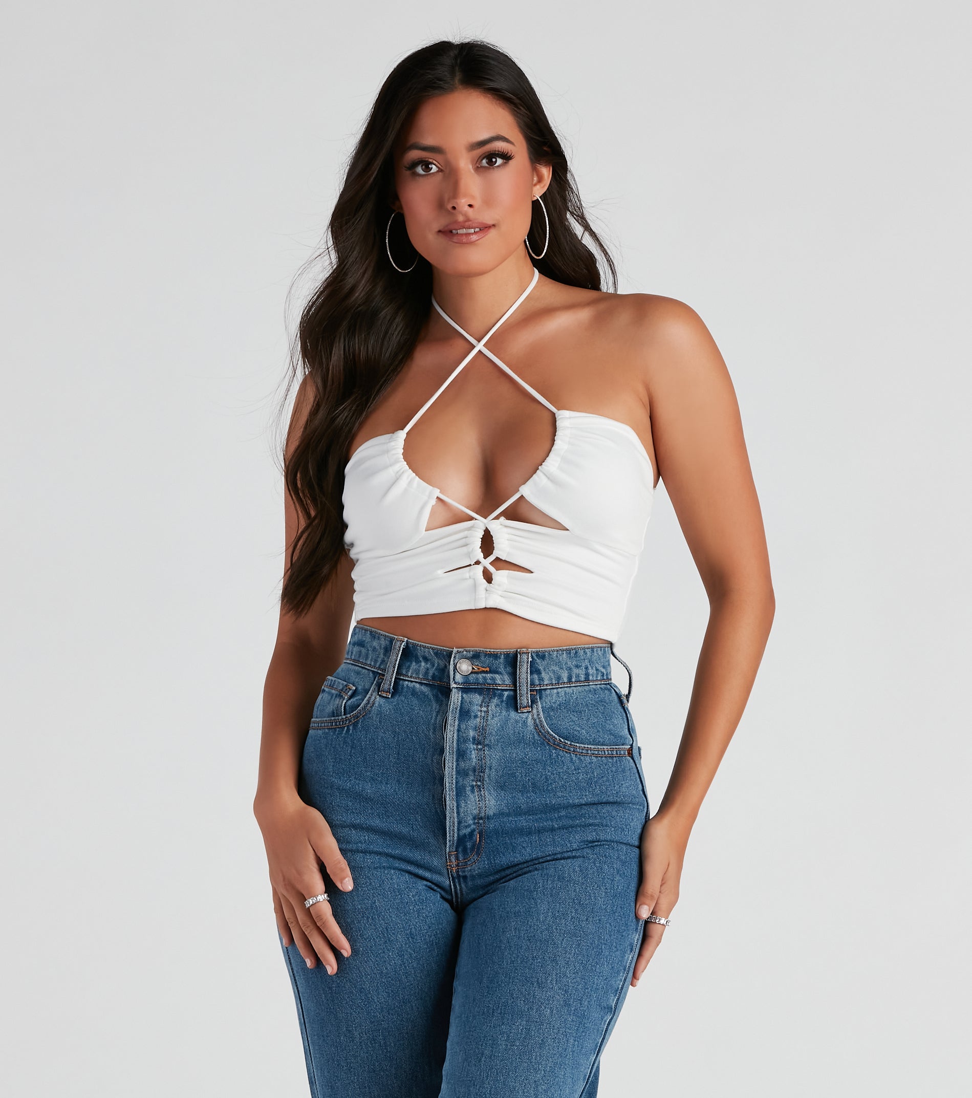 Strings Attached Halter Crop Top