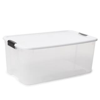 Sterilite 116-Qt. Stackable Latching Storage Box Containers Clear (4-Pack) 4 X 19909804