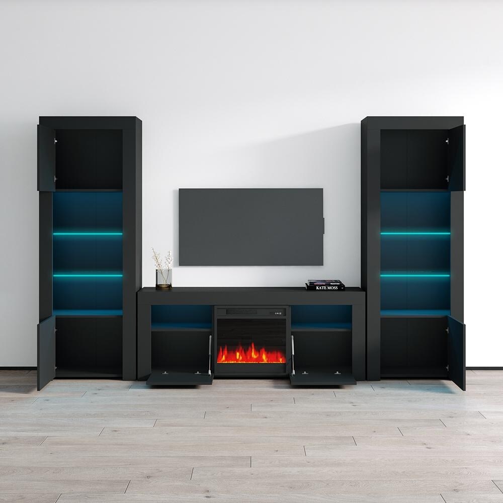 Milano Modern Electric Fireplace / Entertainment Center Wall Unit