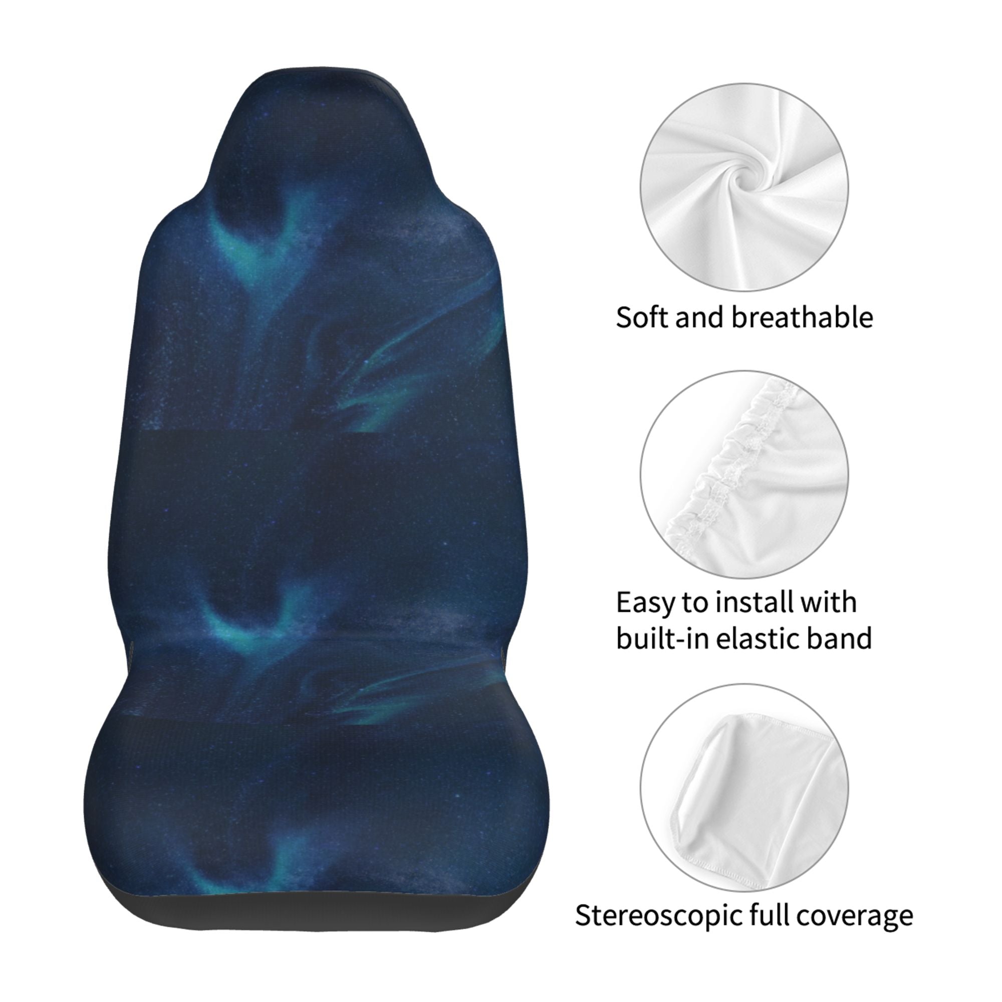 ZICANCN Car Seat Covers Front Seats Only，Mysterious Galaxy Automotive Seat Covers Protectors for Cars Trucks Suv 2 Pack