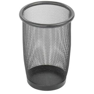 Safco 3 Qt. Black Round Mesh Trash Can SAF9716BL