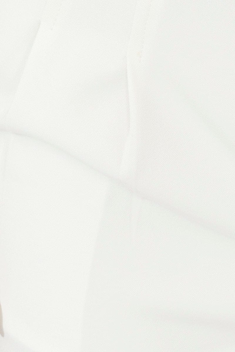 White Wide Leg Pants High Rise