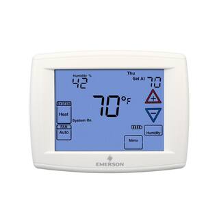 Emerson 90 Series Blue 7 Day Programmable Heat Pump (2H1C) Touchscreen Thermostat 1F97-1277