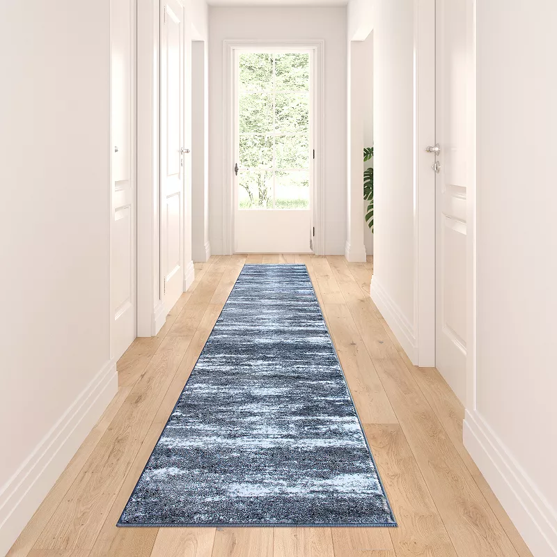 Masada Rugs Masada Rugs Stephanie Collection Modern Contemporary Design 2'x11' Area Rug Runner in Gray， Black and White - Design 1102