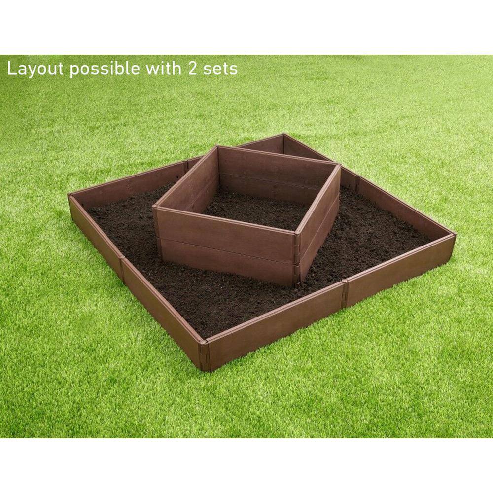 Emsco Bloomers Series 3.8 ft. x 3.8 ft. Brown Resin Raised Garden Bed 2455