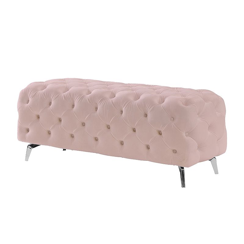 F.c Design Button-tufted Ottoman Bench Upholstered Velvet Footrest Stool