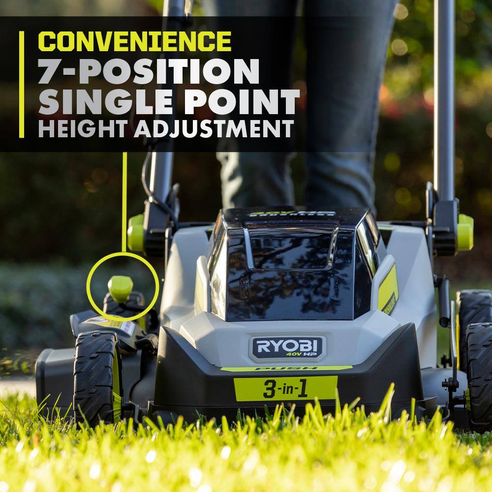 RYOBI 40V HP Brushless 20 in. Cordless Battery Walk Behind Push Mower (Tool Only) RY401017BTL