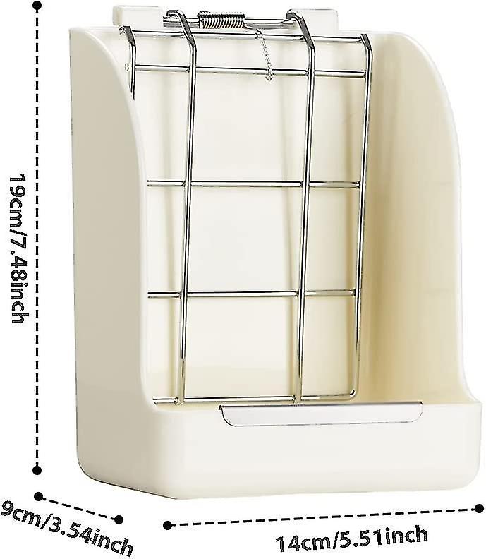 Rabbit Hay Rack Feeder (metal Grid and Plastic)， Small Animals Supplies Feeding Bowl， Pet Essential -