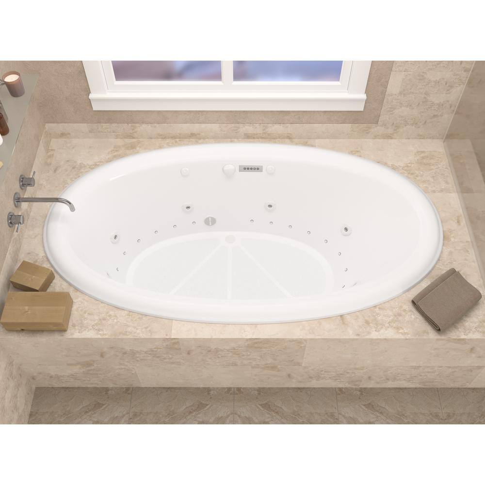 Universal Tubs Topaz Diamond Series 78 in. Oval Drop-in Whirlpool and Air Bath Tub in White HD4478PCDLX