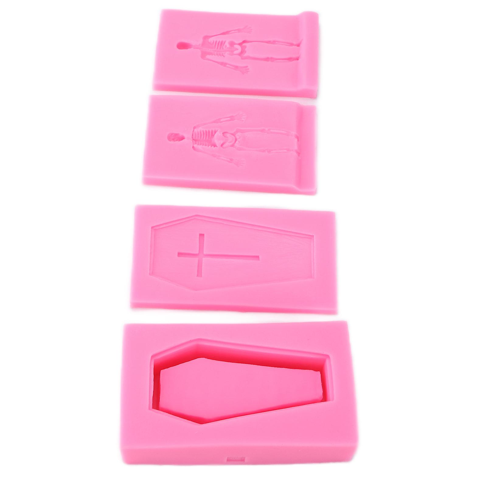 Halloween Silicone Mold 3d Coffin Skeleton Shape Nonstick Durable High Temperature Resistance Halloween Cake Molds