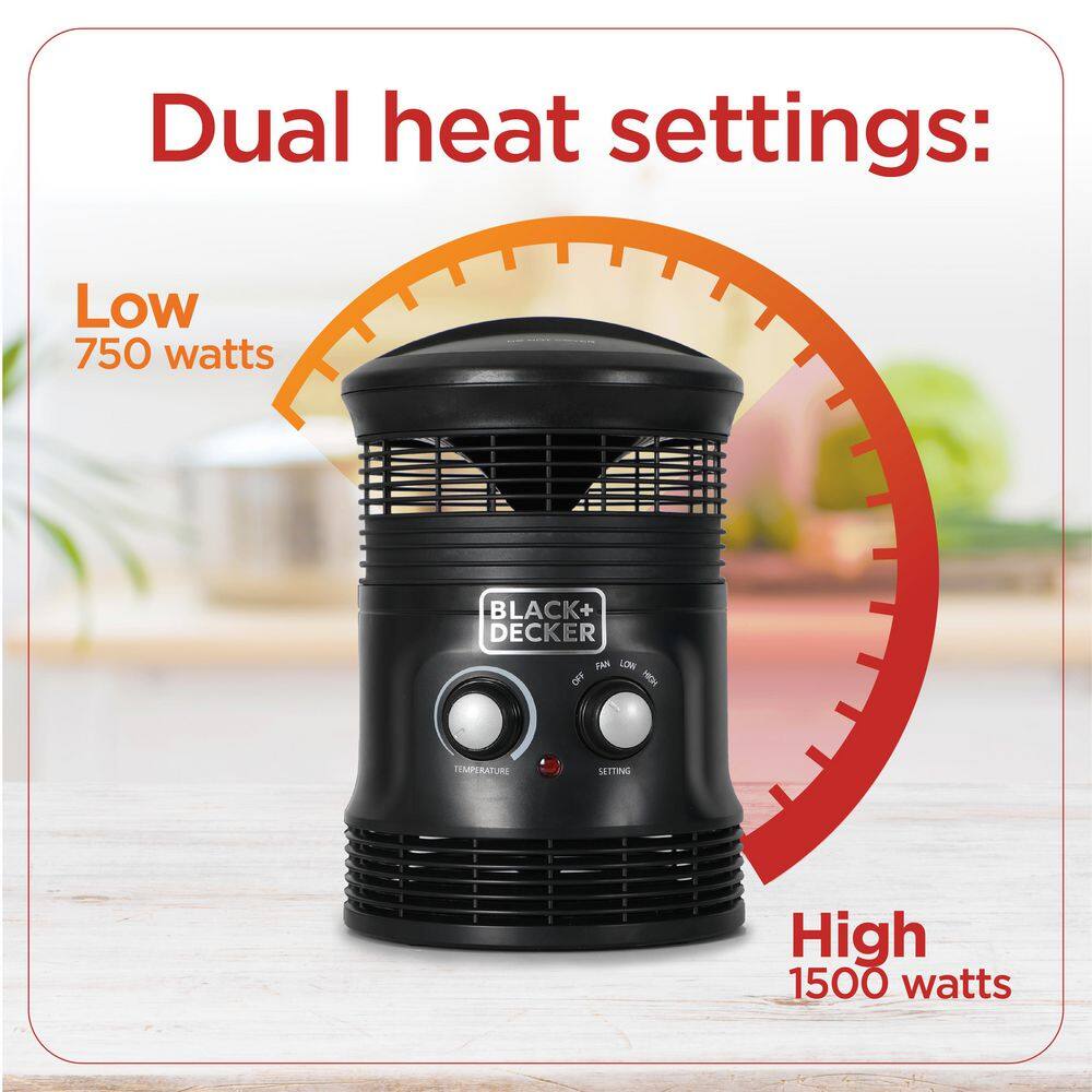 BLACK+DECKER 1500-Watt 360 Surround Electric Heater Plus Fan BHDS156