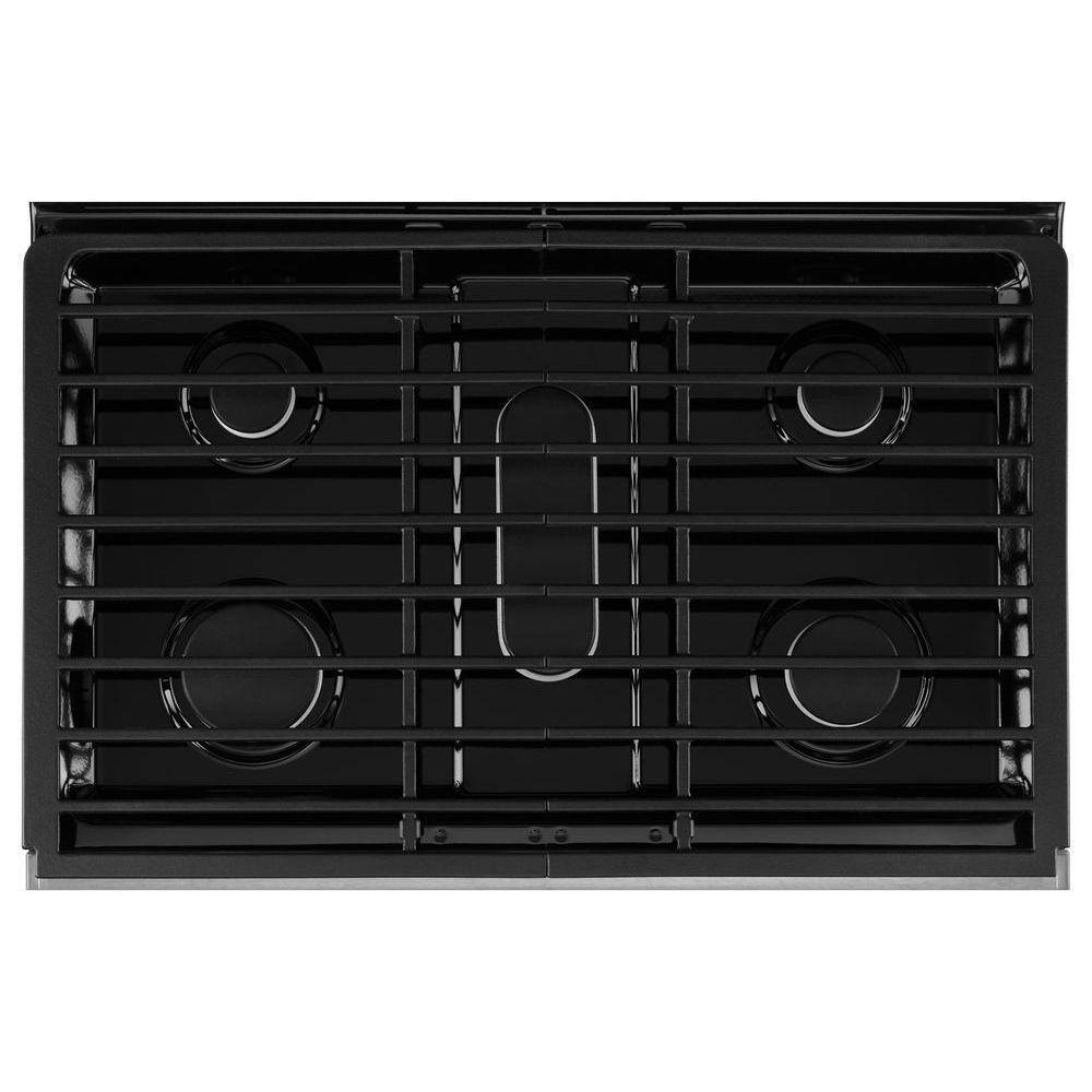 Whirlpool 6.0 cu. ft. Double Oven Gas Range with Center Oval Burner in Stainless Steel WGG745S0FS