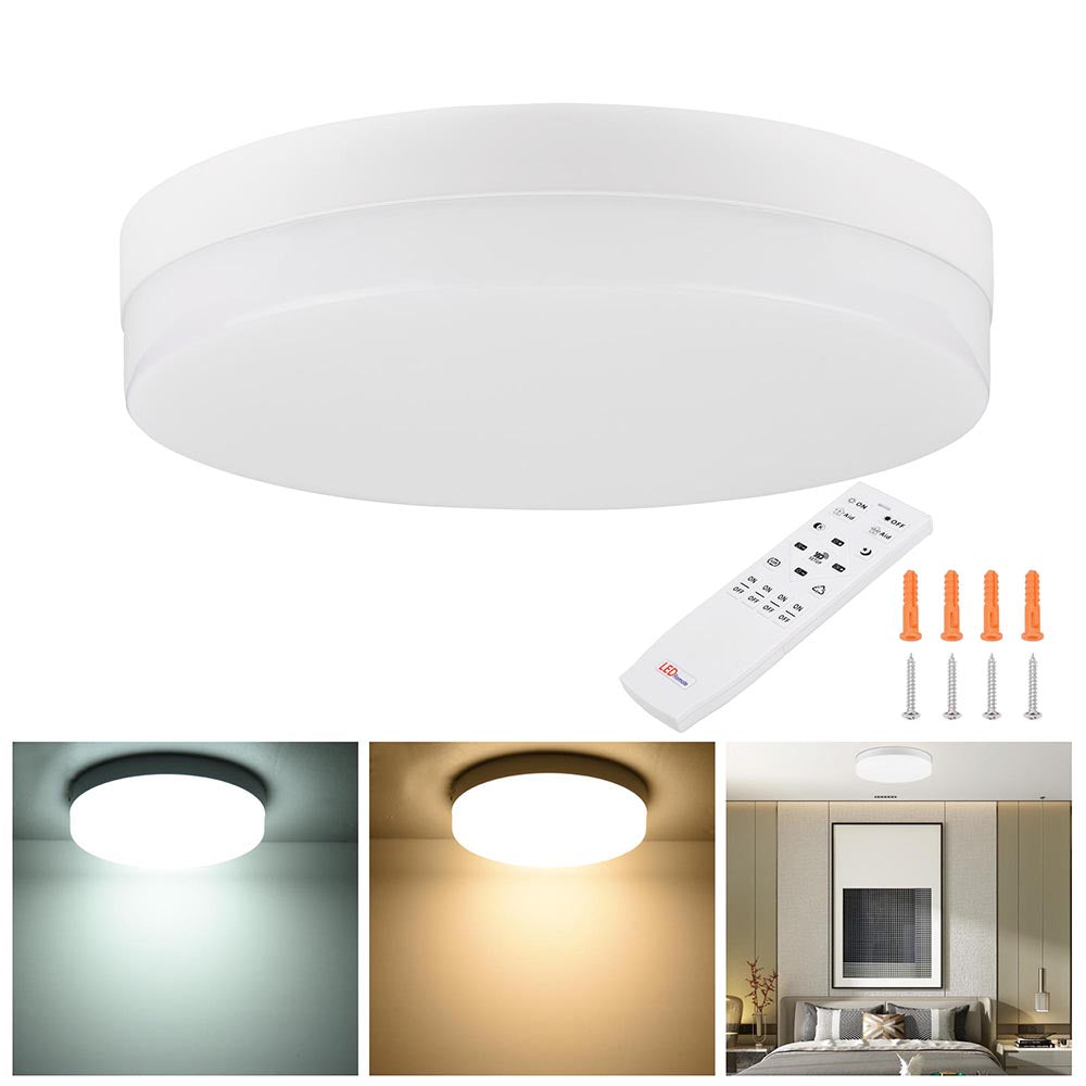 Yescom Kitchen Ceiling Light Round Dimmable Flush Mount w/ Remote 36W