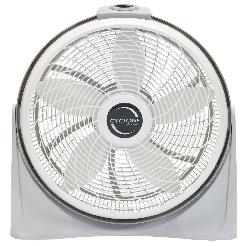 Lasko Cyclone Power Circulator 20 in. 3 Speed White Floor Fan with Adjustable Fan Head 3520