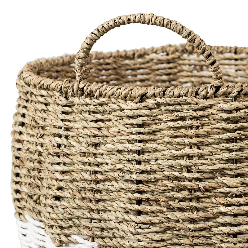 Honey-Can-Do Set of 3 Nesting Round Seagrass Storage Basket Set