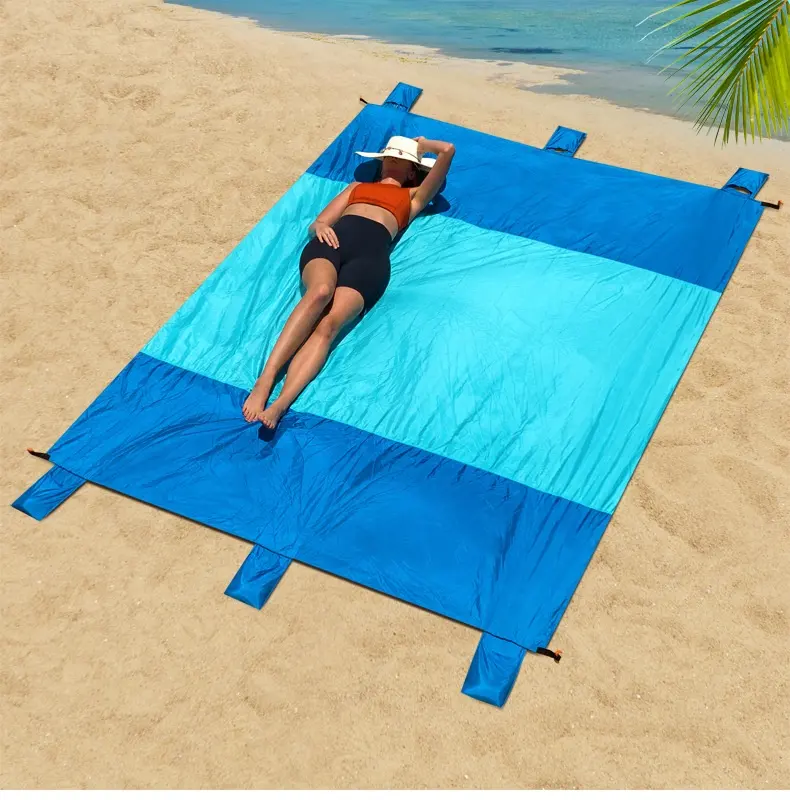 Manufacturers custom 210T nylon light weight beach mat outdoor travel picnic camping mat