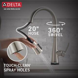 Delta Greydon Touch2O Single Handle Pull Down Sprayer Kitchen Faucet with ShieldSpray Technology in SpotShield Stainless Steel 19826TZ-SPSD-DST