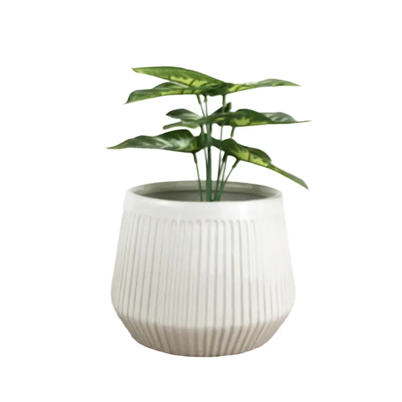 Unique Shape Design White Planter Pot Ceramic Bonsai Pot Conicalness Macetas De Ceramic For Garden supplies and home decor