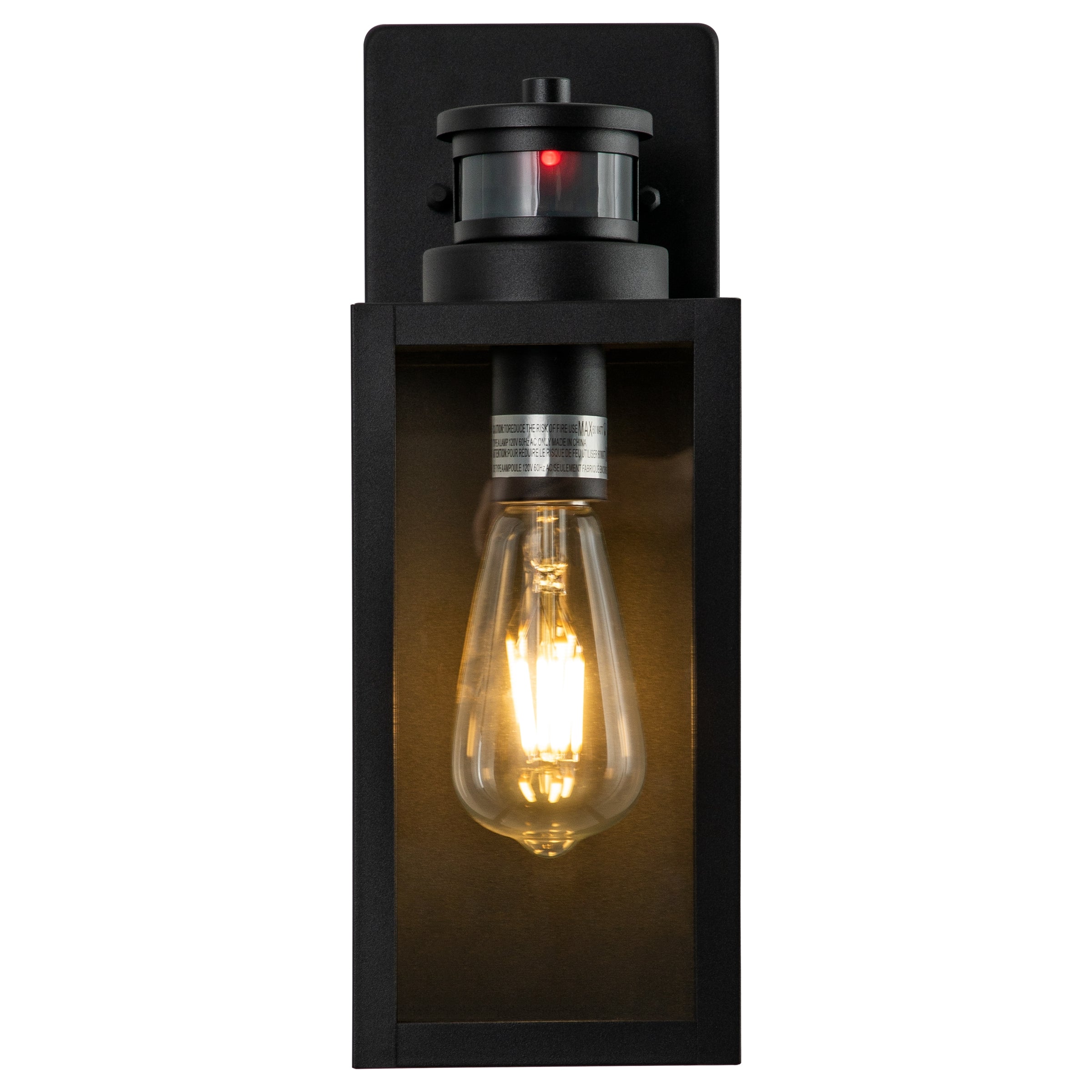 C Cattleya 2-Pack 1-Light 13.5-in Matte Black Motion Sensor Outdoor Wall Lantern