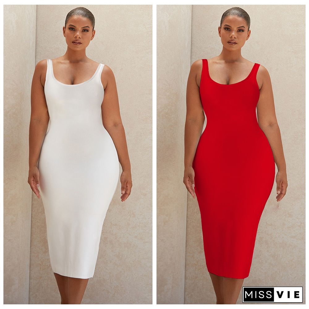 Bandage Dress Plus Size Summer Women's Dress New Sexy Spaghetti Red Bodycon Party Dresses High Quality Night Club Outfits