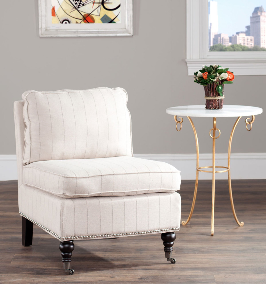 Dan Slipper Chair Flax/Beige   Traditional   Armchairs And Accent Chairs   by V.S.D Furniture  Houzz