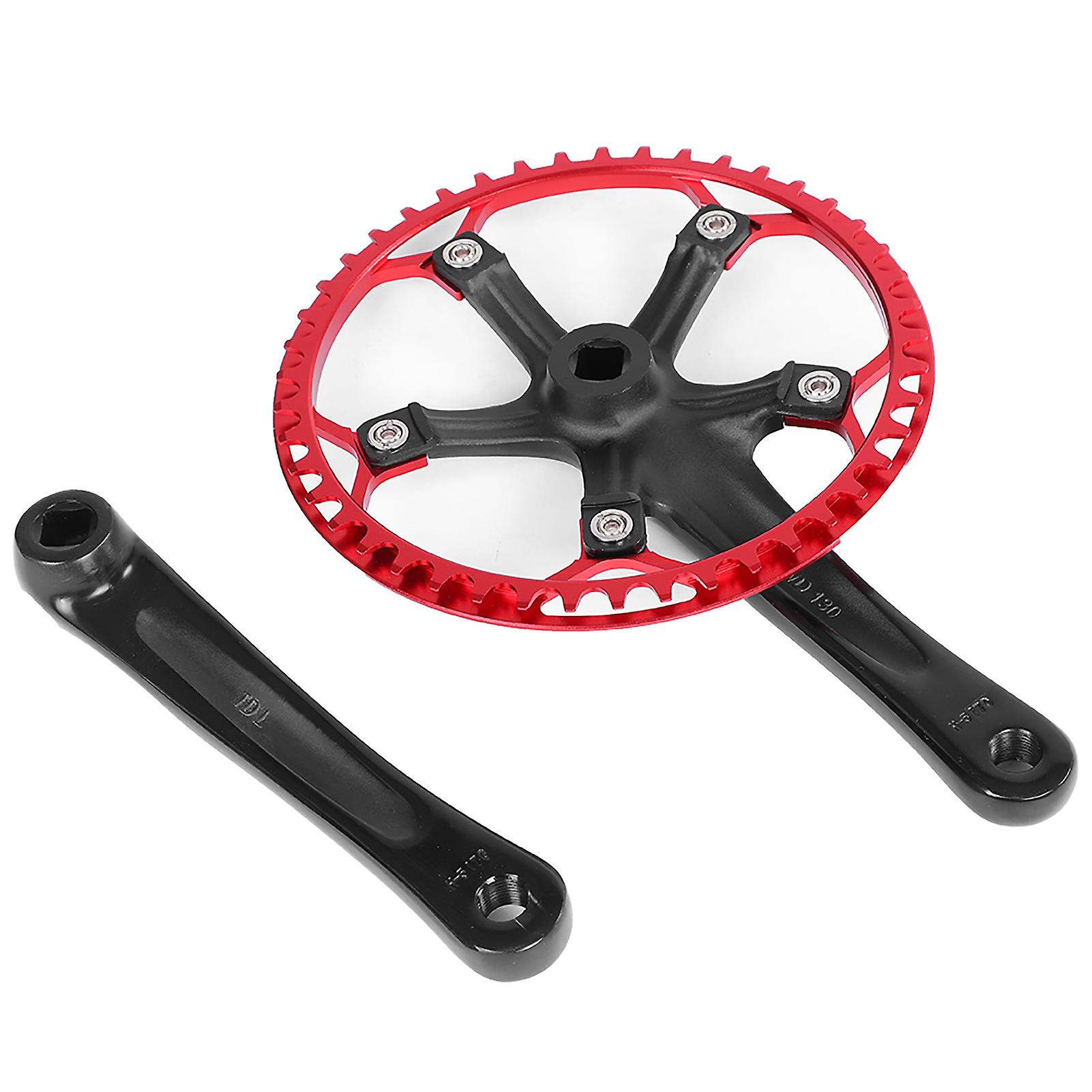 Meijun Bike Crankset 170mm Bicycle Chainwheel Chain Ring Set 45t 47t (black   Red 45t)