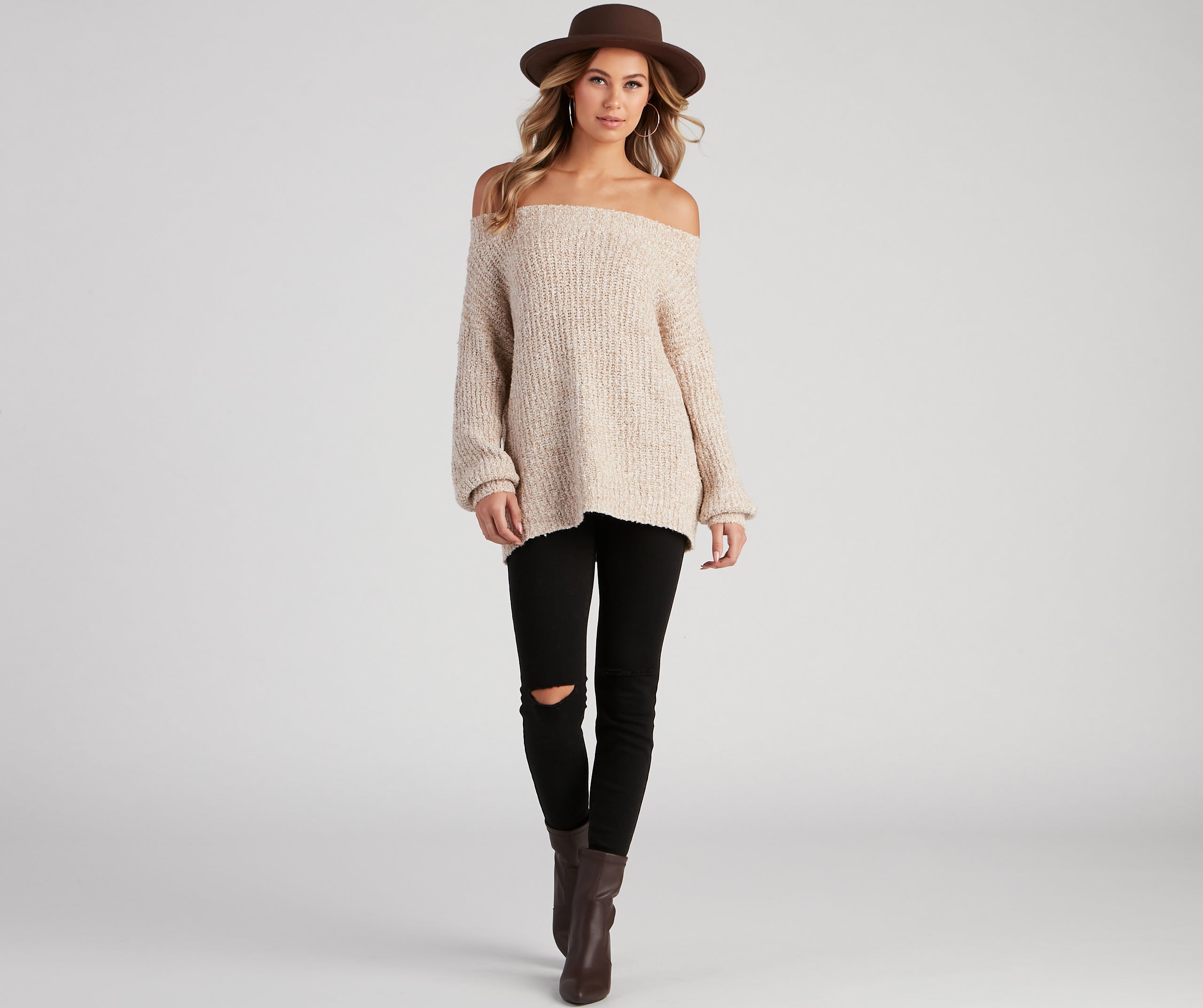 Cozy Chic Off The Shoulder Sweater