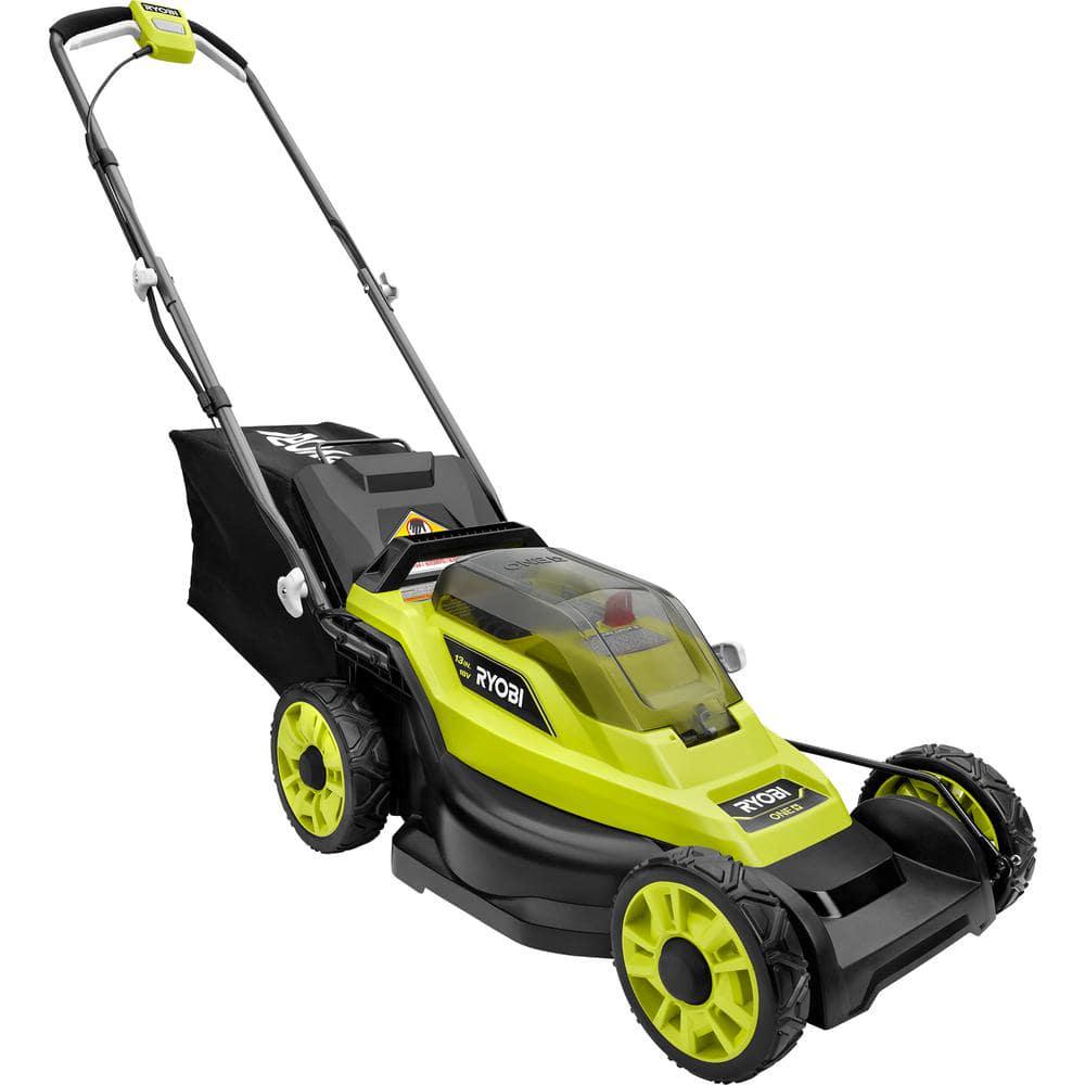 RYOBI ONE 18V 13 in Cordless Battery Walk Behind Push Lawn Mower