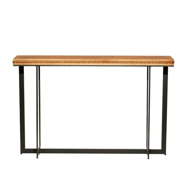 Brown Wood Industrial Table with Black Metal Legs