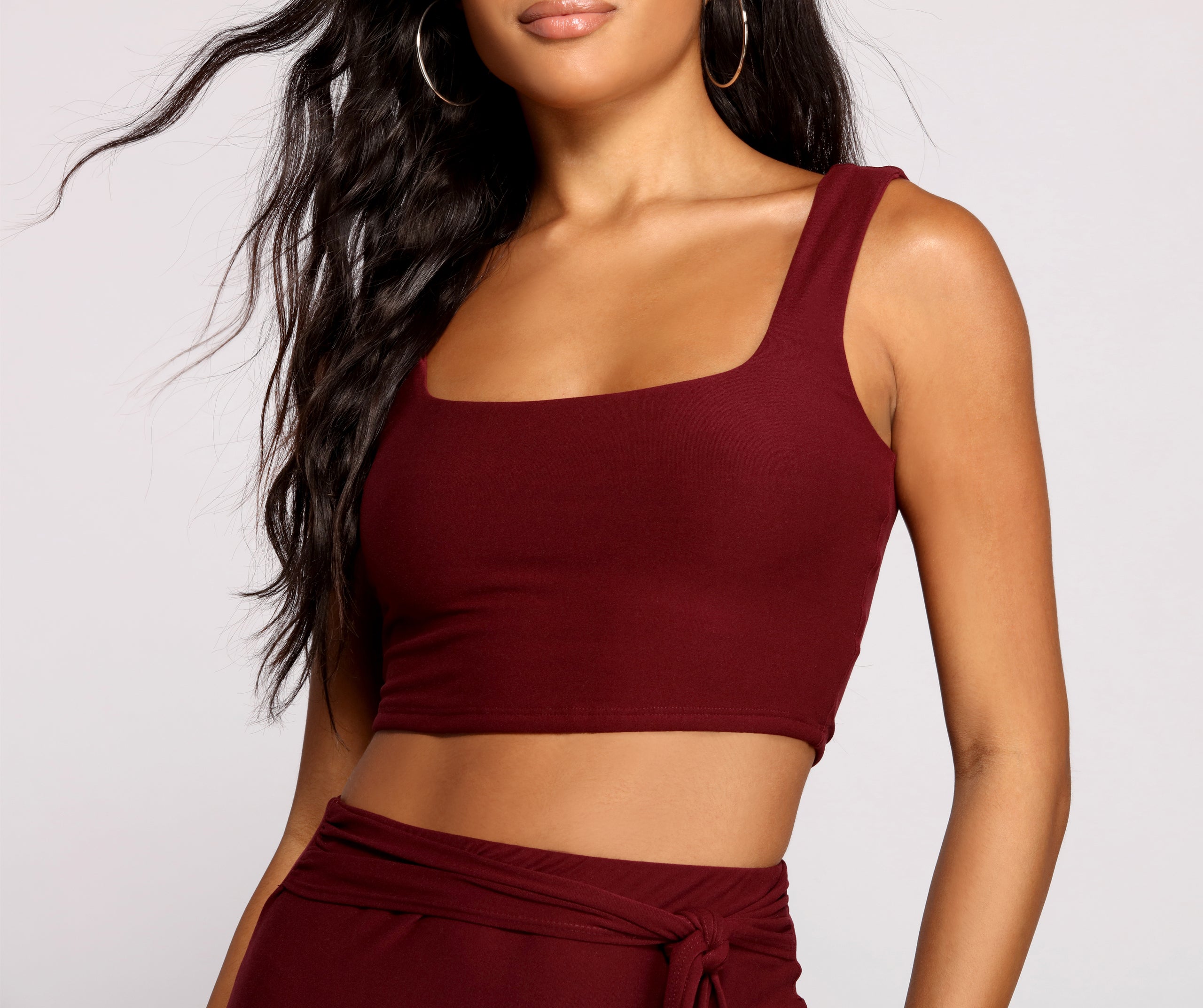 Classic Chic Wide Strap Crop Top