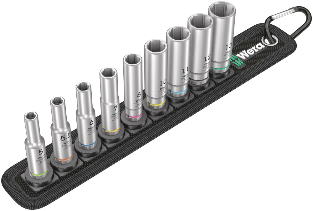 Wera 9pc 1/4 Drive Belt A Deep 1 Socket Set