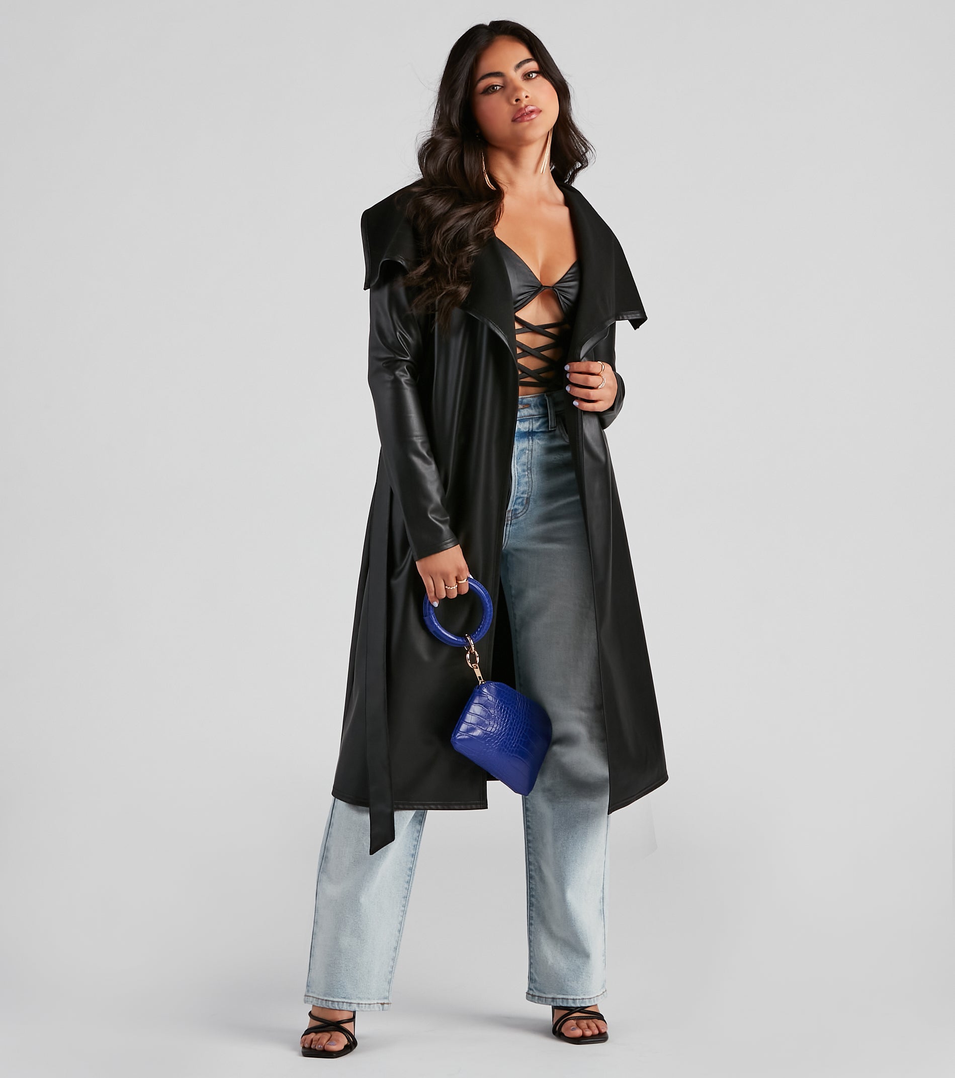 PLACEHOLDER - Elevated And Chic Faux Leather Trench