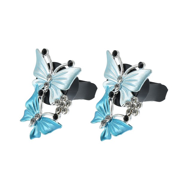 Unique Bargains Car Butterfly Shape Decorative Clips For Air Conditioner Vent 2 Pcs