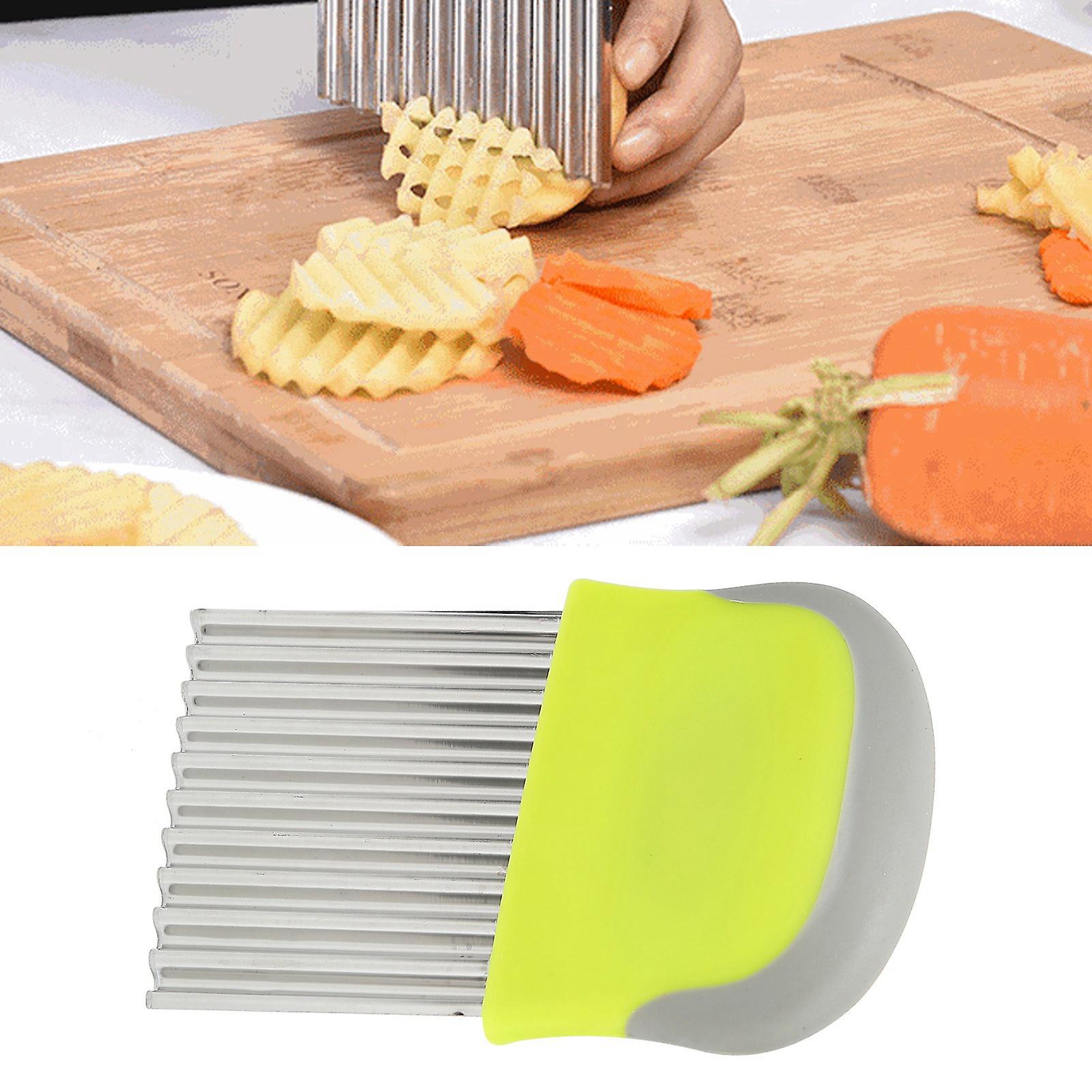 Wavy Chopper Knife，  Stainless Steel Crinkle Cutter French Fries Slicing Knife For Fruit， Vegetable， Salad， Carrot， Potato