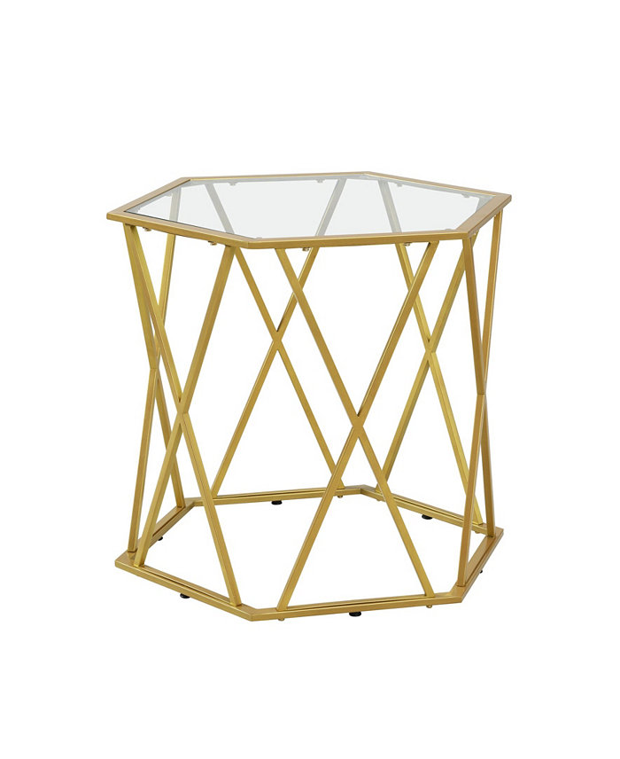 Carolina Classics Lilly Octagonal Glass Top Accent Table