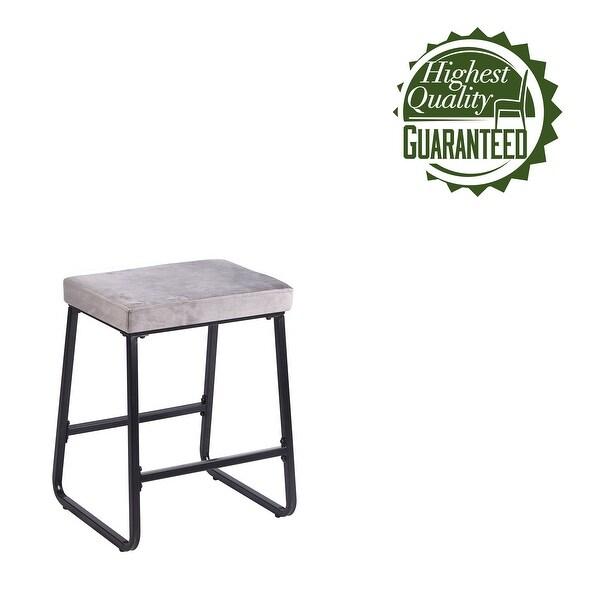 Porthos Home Sato Counter Stools Set of 2， Velvet Upholstery， Iron Legs