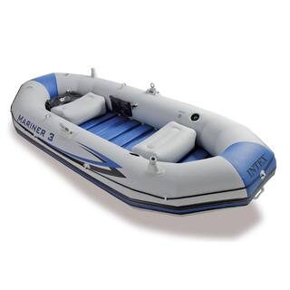 Intex Mariner 3-Person Inflatable RiverLake Dinghy Boat and Oars Set 68373EP 68373EP-WMT